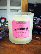 Load image into Gallery viewer, Aphrodite Fresh Rose Hand-Poured Beeswax Candle with Cracking Wood Wick