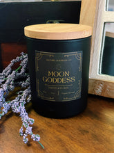 Load image into Gallery viewer, Moon Goddess Hand-Poured Beeswax Candle with Cracking Wood Wick