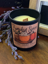 Load image into Gallery viewer, Pumpkin Spice Hand-Poured Beeswax Candle with Cracking Wood Wick